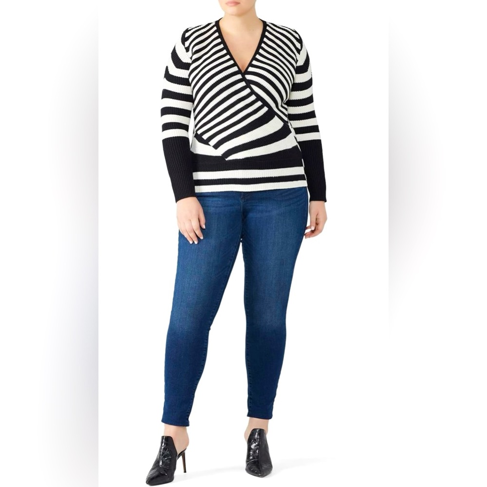 TOME Striped Crossover Sweater